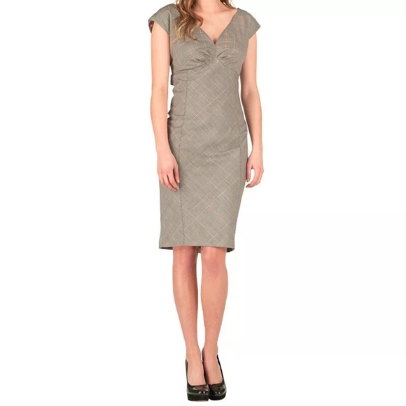 Ted Baker - Fierod Check Print Pencil Shift Dress - Ted Size 1 (US 4) - Picture 5 of 16